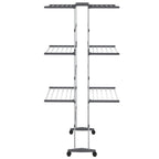 vidaXL Wäscheständer 3 Etagen mit Rollen Silbern 60x70x129 cm