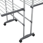 vidaXL Wäscheständer 3 Etagen mit Rollen Silbern 60x70x129 cm