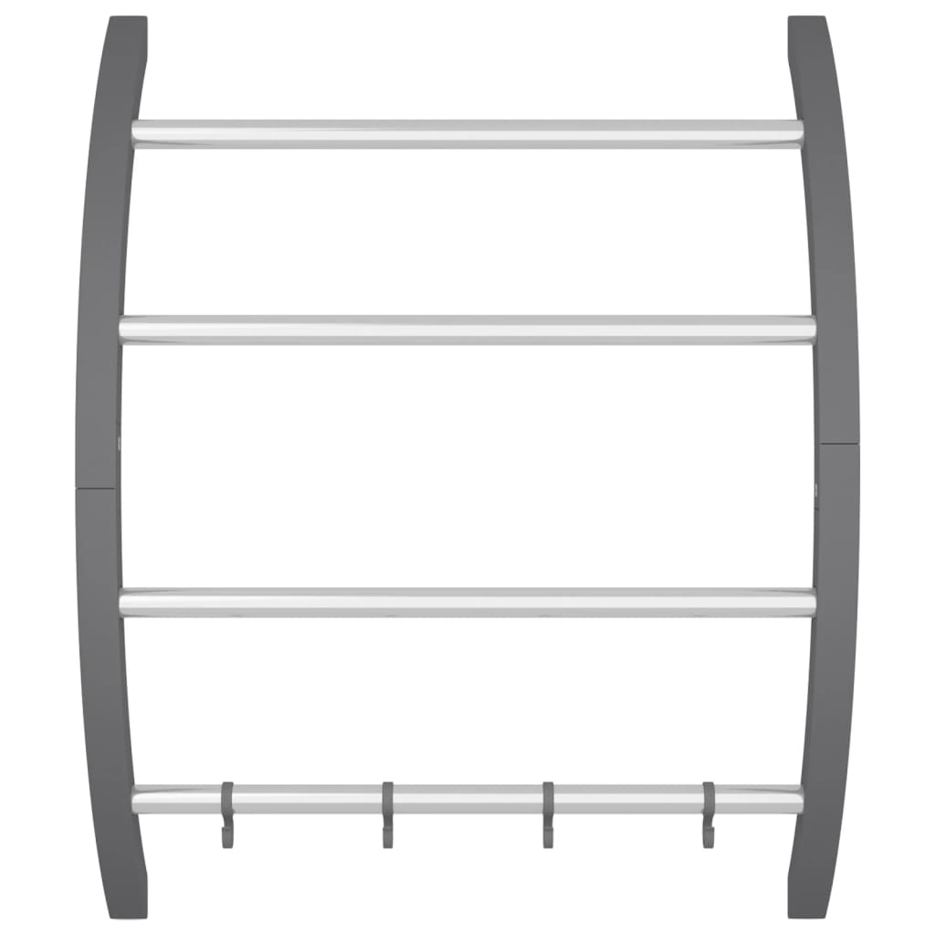 vidaXL Handtuchhalter mit Haken Silbern 56x16x72 cm Aluminium