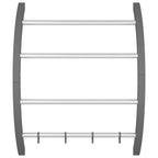 vidaXL Handtuchhalter mit Haken Silbern 56x16x72 cm Aluminium