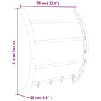 vidaXL Handtuchhalter mit Haken Silbern 56x16x72 cm Aluminium
