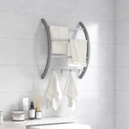 vidaXL Handtuchhalter mit Haken Silbern 56x16x72 cm Aluminium