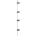 vidaXL Teleskop-Eckregal 4 Etagen Silbern Aluminium