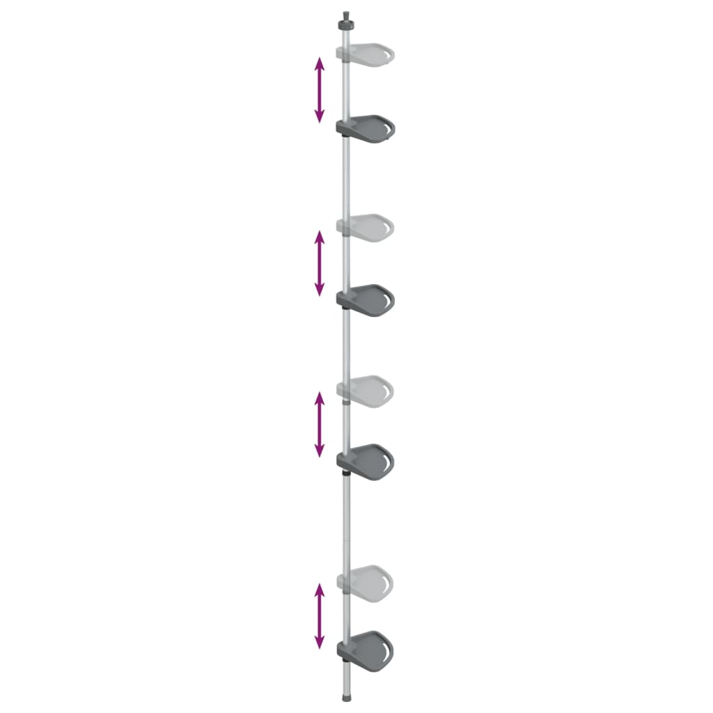 vidaXL Teleskop-Eckregal 4 Etagen Silbern Aluminium