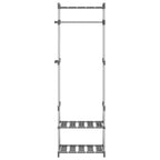 vidaXL Garderobenständer 3 Etagen Silbern 59x29x192 cm Aluminium
