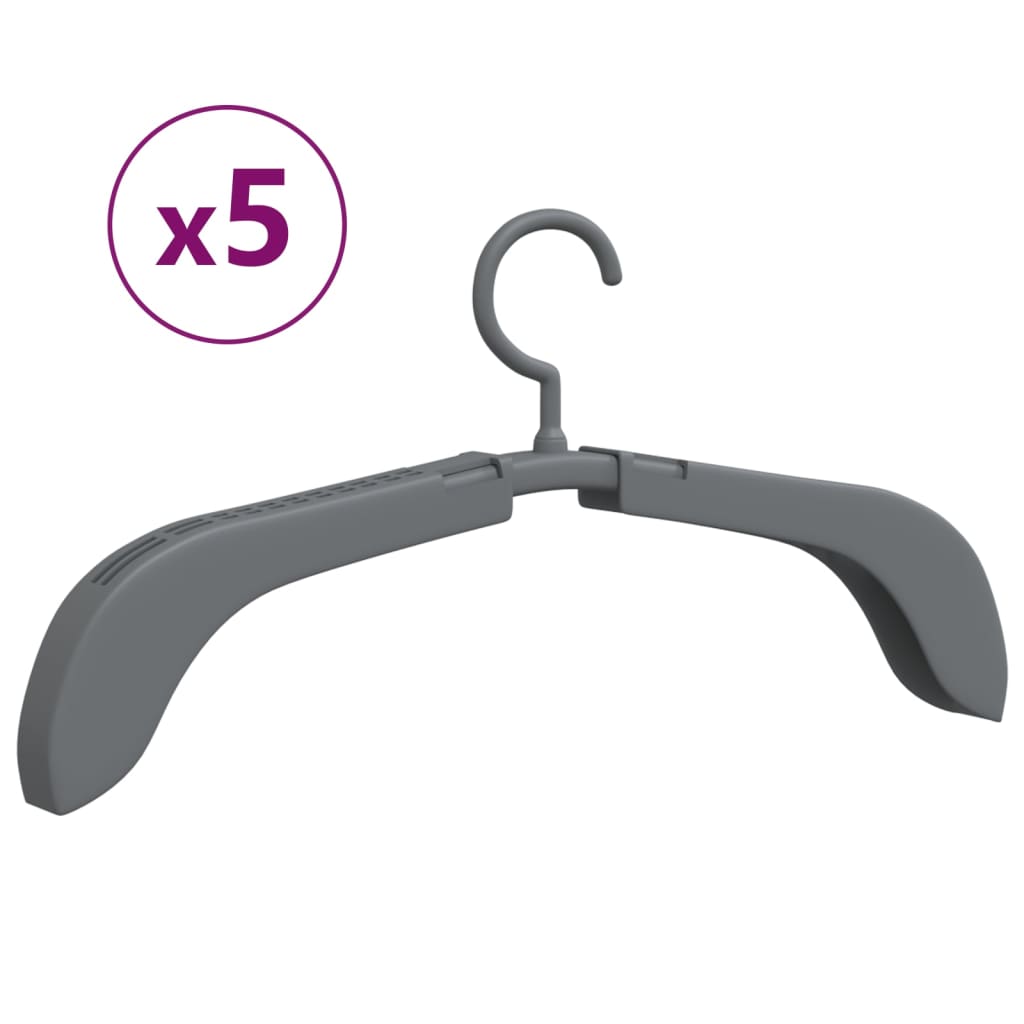 vidaXL Ausziehbare Kleiderbügel 5 Stk. Grau