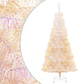 vidaXL Künstlicher Weihnachtsbaum Schillernde Spitzen Weiß 120 cm PVC