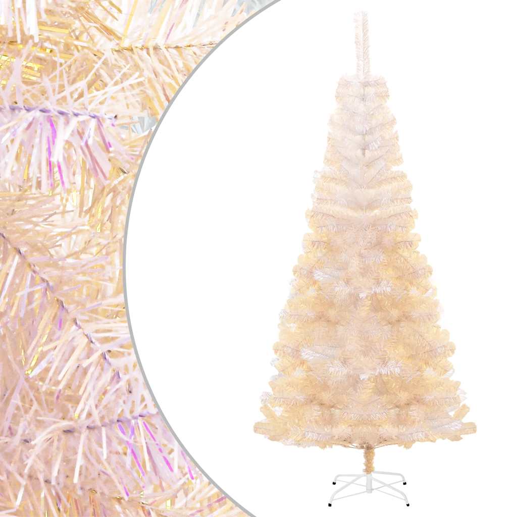 vidaXL Künstlicher Weihnachtsbaum Schillernde Spitzen Weiß 120 cm PVC