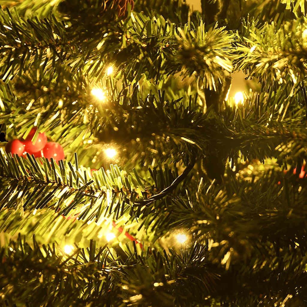 vidaXL Künstliche Weihnachtsbäume 2 Stk. mit Kranz, Girlande und LEDs
