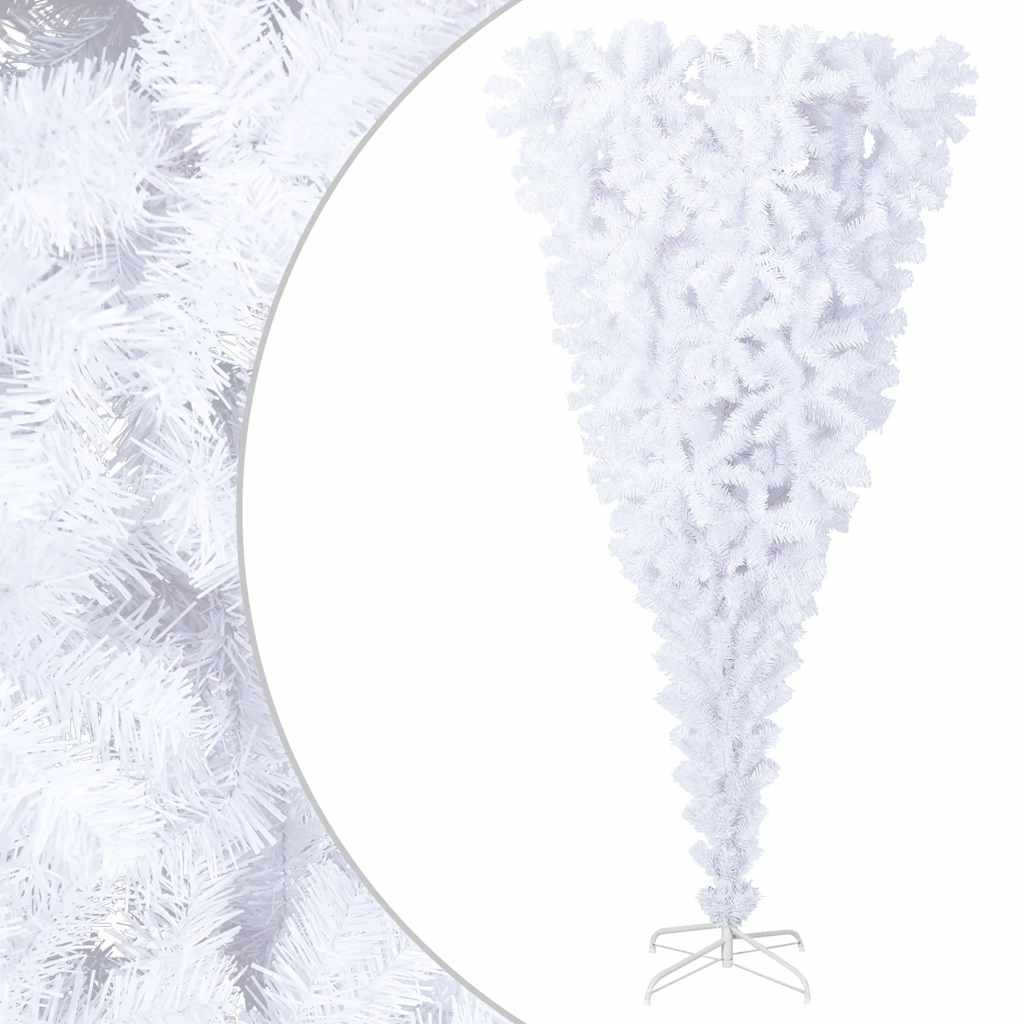 vidaXL Künstlicher Weihnachtsbaum mit Ständer Umgekehrt Weiß 120 cm