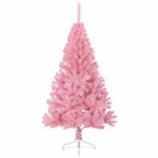vidaXL Künstlicher Halb-Weihnachtsbaum mit Ständer Rosa 120 cm PVC