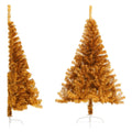 vidaXL Künstlicher Halb-Weihnachtsbaum mit Ständer Gold 120 cm PET