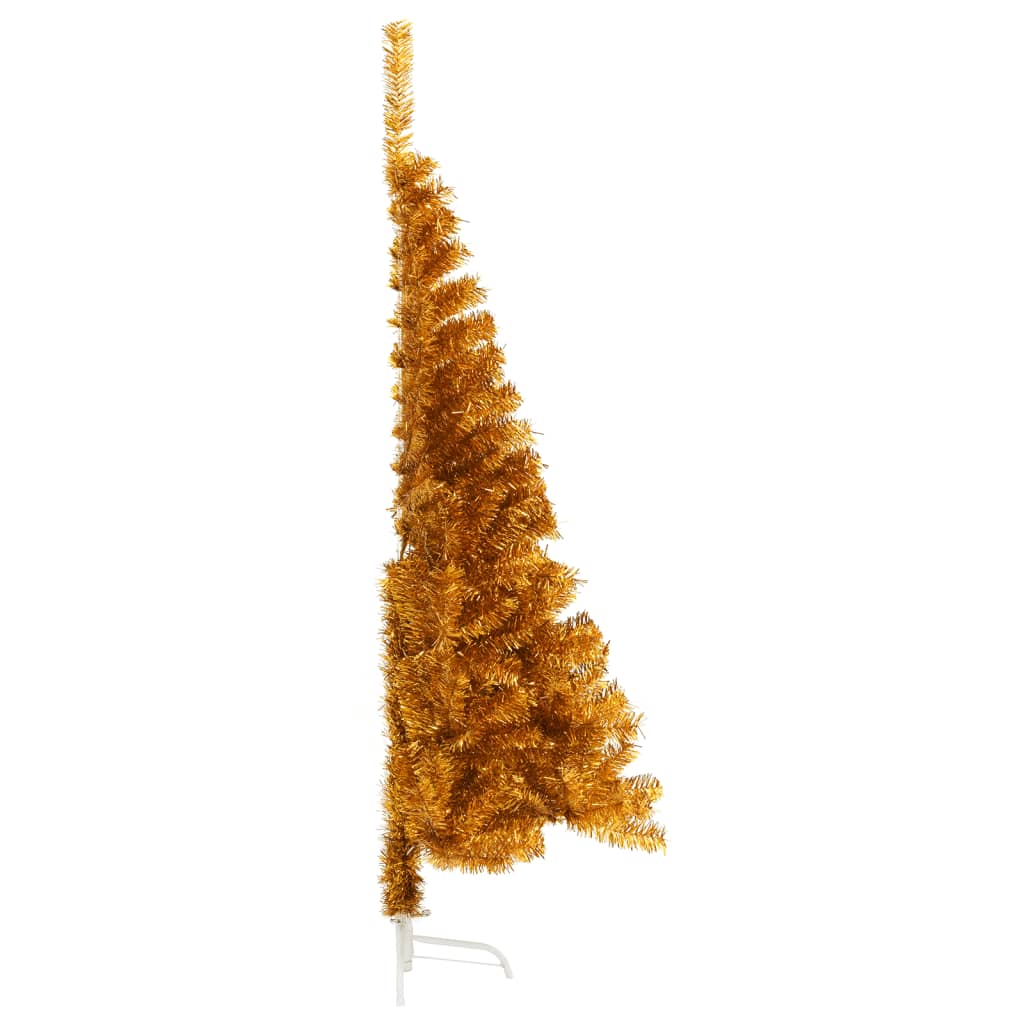 vidaXL Künstlicher Halb-Weihnachtsbaum mit Ständer Gold 120 cm PET