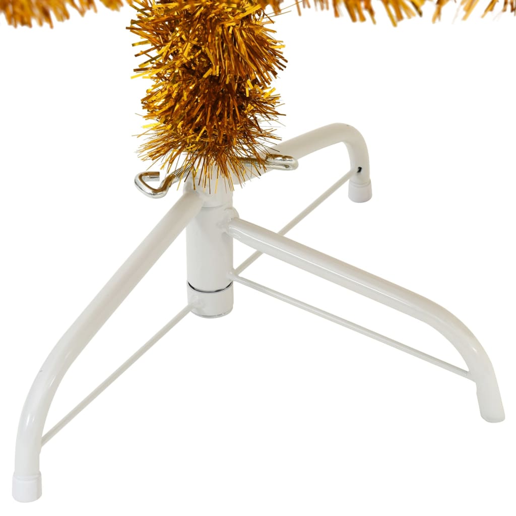 vidaXL Künstlicher Halb-Weihnachtsbaum mit Ständer Gold 120 cm PET