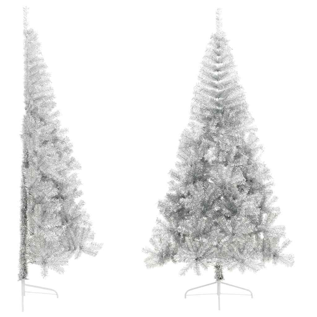 vidaXL Künstlicher Weihnachtsbaum mit Ständer Silber 210 cm PET