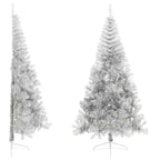 vidaXL Künstlicher Weihnachtsbaum mit Ständer Silber 210 cm PET