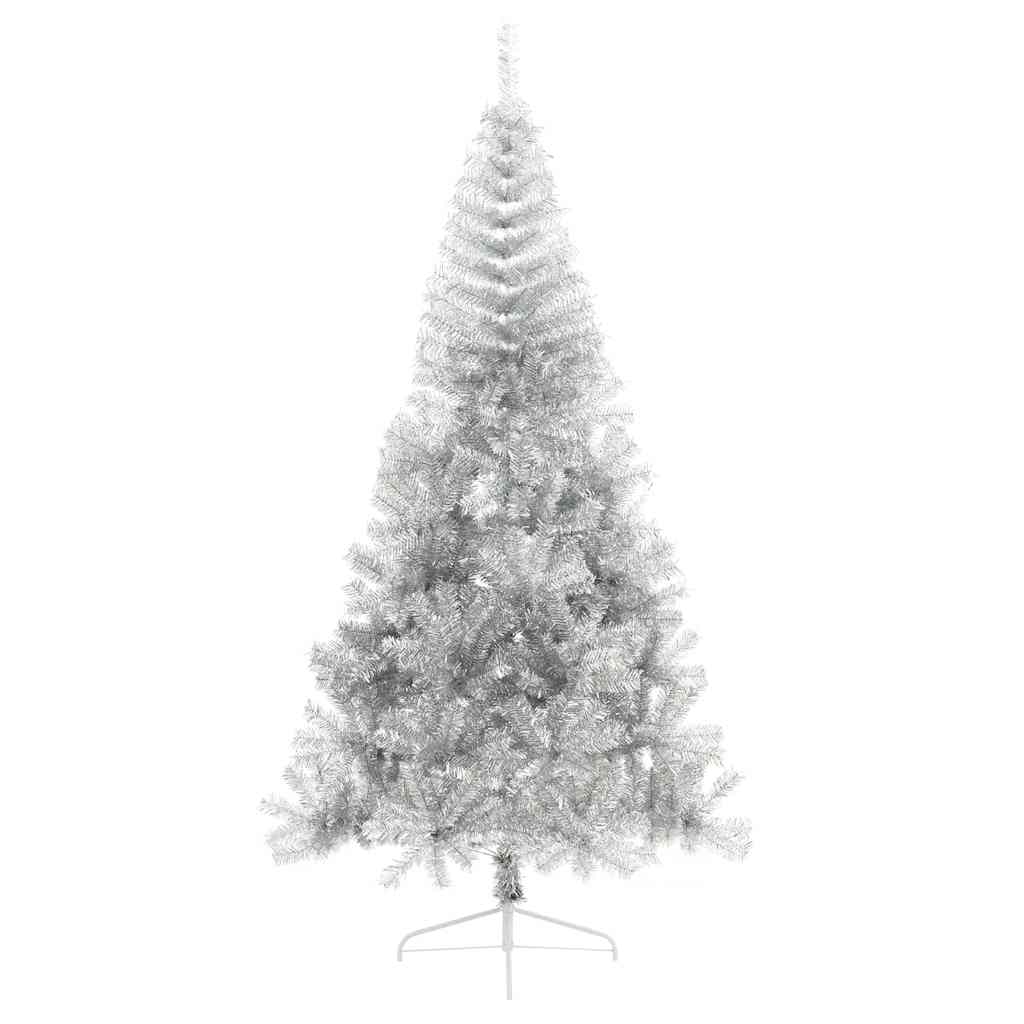 vidaXL Künstlicher Weihnachtsbaum mit Ständer Silber 210 cm PET