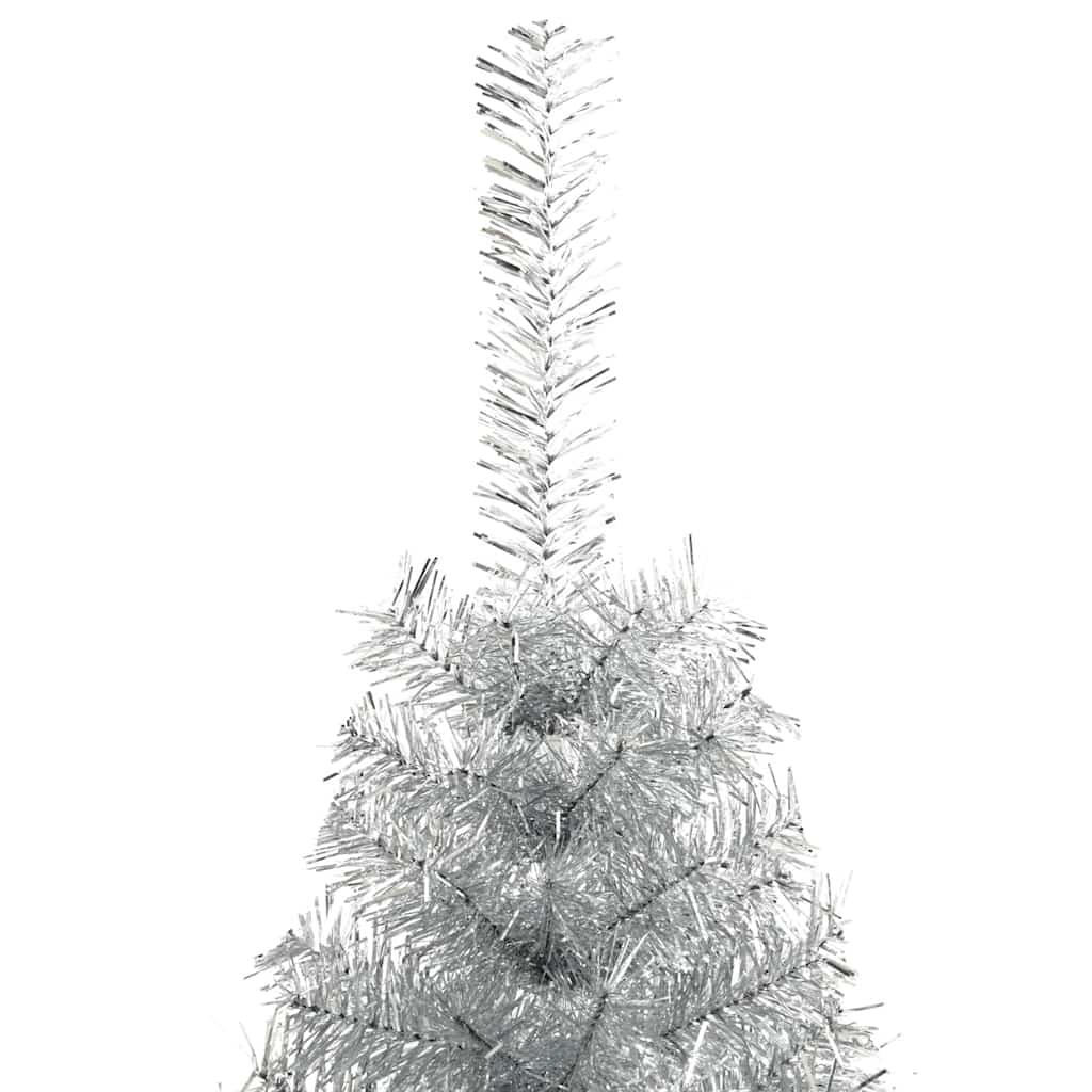 vidaXL Künstlicher Weihnachtsbaum mit Ständer Silber 210 cm PET
