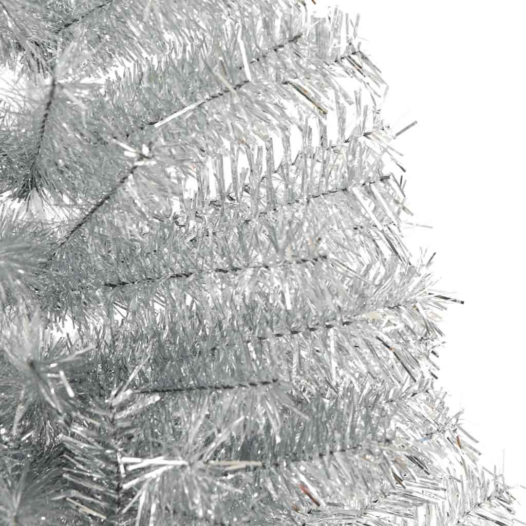 vidaXL Künstlicher Weihnachtsbaum mit Ständer Silber 210 cm PET