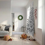 vidaXL Künstlicher Weihnachtsbaum mit Ständer Silber 210 cm PET