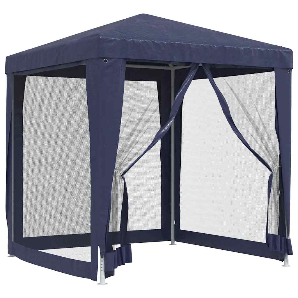 vidaXL Partyzelt mit 4 Mesh-Seitenwänden Blau 2x2 m HDPE