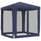 vidaXL Partyzelt mit 4 Mesh-Seitenwänden Blau 2x2 m HDPE