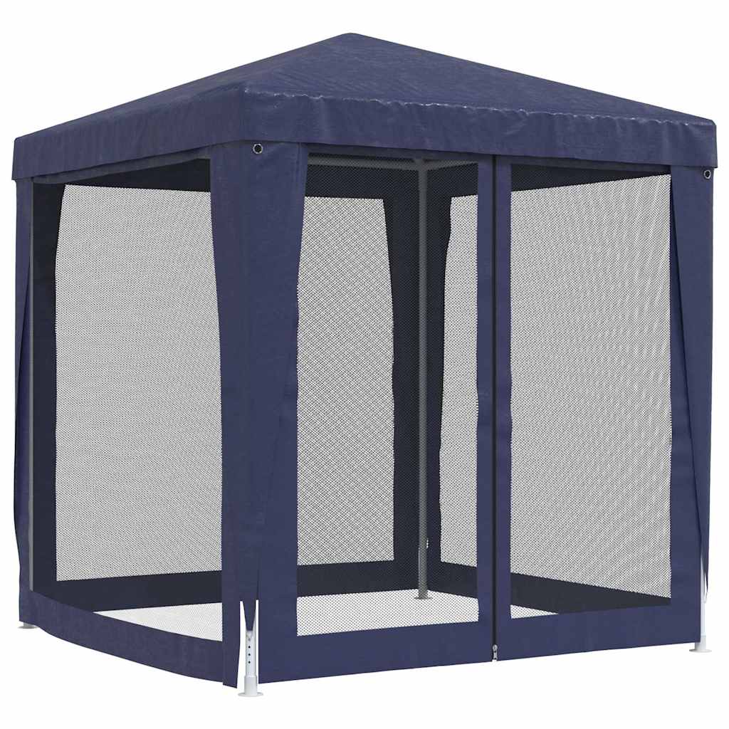 vidaXL Partyzelt mit 4 Mesh-Seitenwänden Blau 2x2 m HDPE