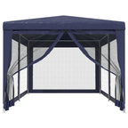 vidaXL Partyzelt mit 6 Mesh-Seitenwänden Blau 3x6 m HDPE