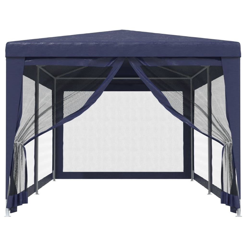 vidaXL Partyzelt mit 6 Mesh-Seitenwänden Blau 3x6 m HDPE