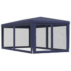 vidaXL Partyzelt mit 6 Mesh-Seitenwänden Blau 3x6 m HDPE