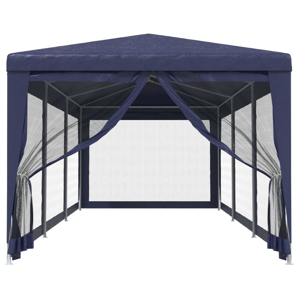 vidaXL Partyzelt mit 8 Mesh-Seitenwänden Blau 3x9 m HDPE