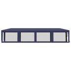 vidaXL Partyzelt mit 10 Mesh-Seitenwänden Blau 3x12 m HDPE