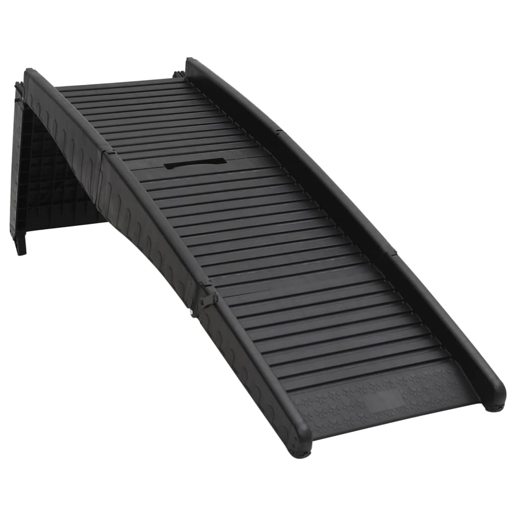 vidaXL Hunderampe Klappbar Schwarz 153x40x12,5 cm Kunststoff
