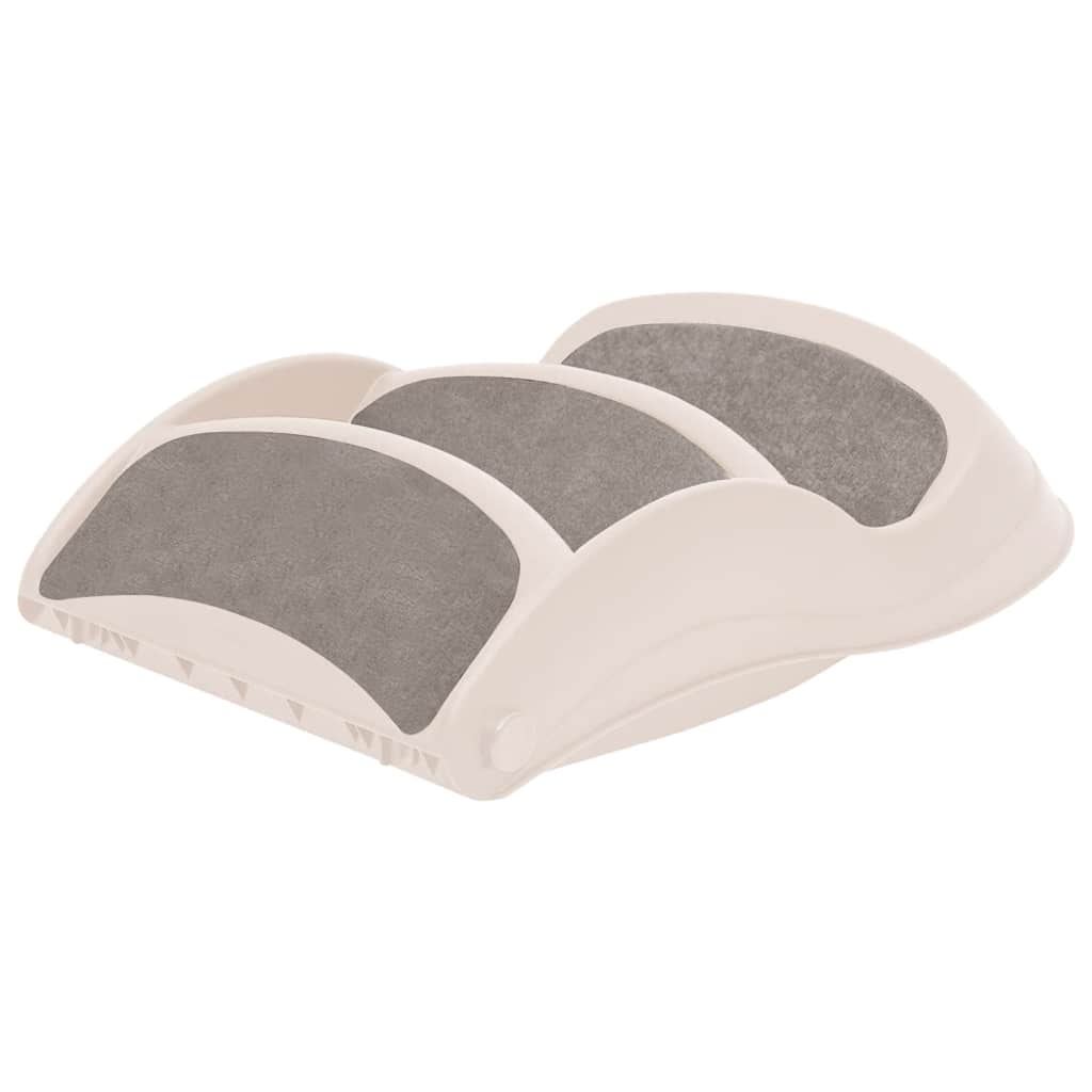 vidaXL Hundetreppe mit 3 Stufen Klappbar Creme 50x38x38 cm Kunststoff