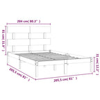 vidaXL Massivholzbett Honigbraun 200x200 cm