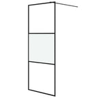 vidaXL Duschwand für Begehbare Dusche Schwarz 80x195 cm Halbmatt ESG
