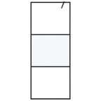 vidaXL Duschwand für Begehbare Dusche Schwarz 80x195 cm Halbmatt ESG