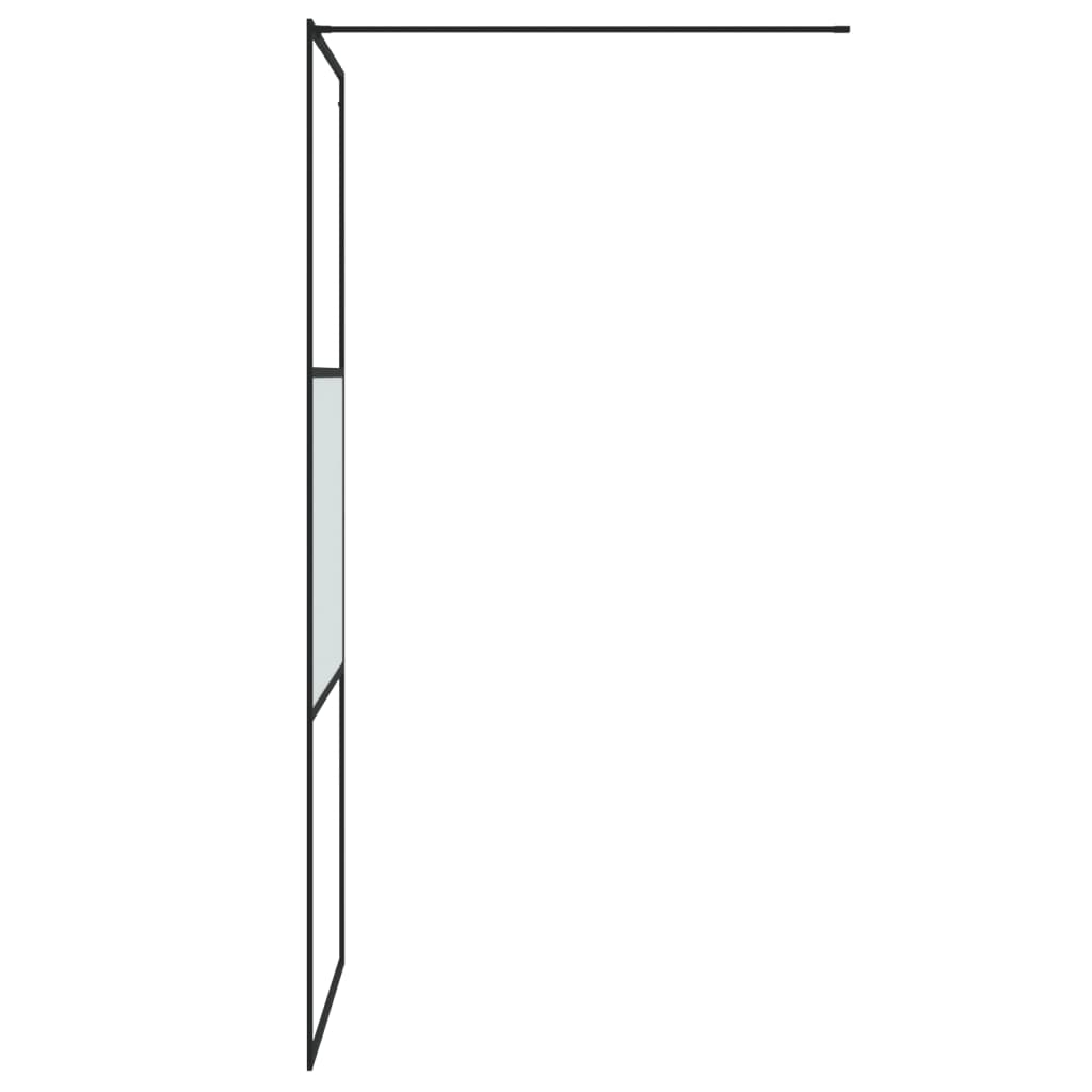 vidaXL Duschwand für Begehbare Dusche Schwarz 80x195 cm Halbmatt ESG