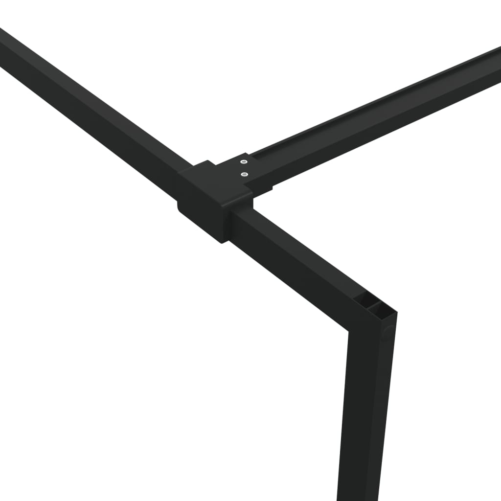vidaXL Duschwand für Begehbare Dusche Schwarz 80x195 cm Halbmatt ESG