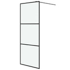 vidaXL Duschwand für Begehbare Dusche Schwarz 80x195 cm Matt ESG-Glas