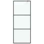 vidaXL Duschwand für Begehbare Dusche Schwarz 80x195 cm Matt ESG-Glas