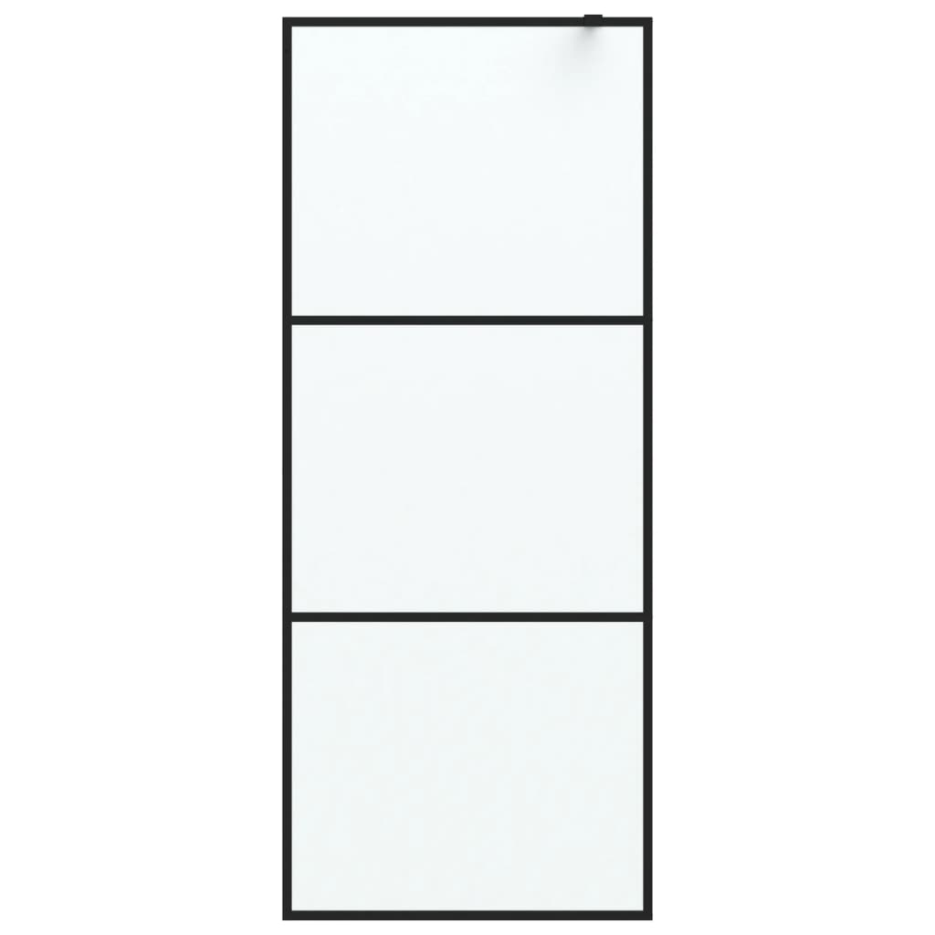 vidaXL Duschwand für Begehbare Dusche Schwarz 80x195 cm Matt ESG-Glas