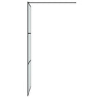 vidaXL Duschwand für Begehbare Dusche Schwarz 80x195 cm Matt ESG-Glas