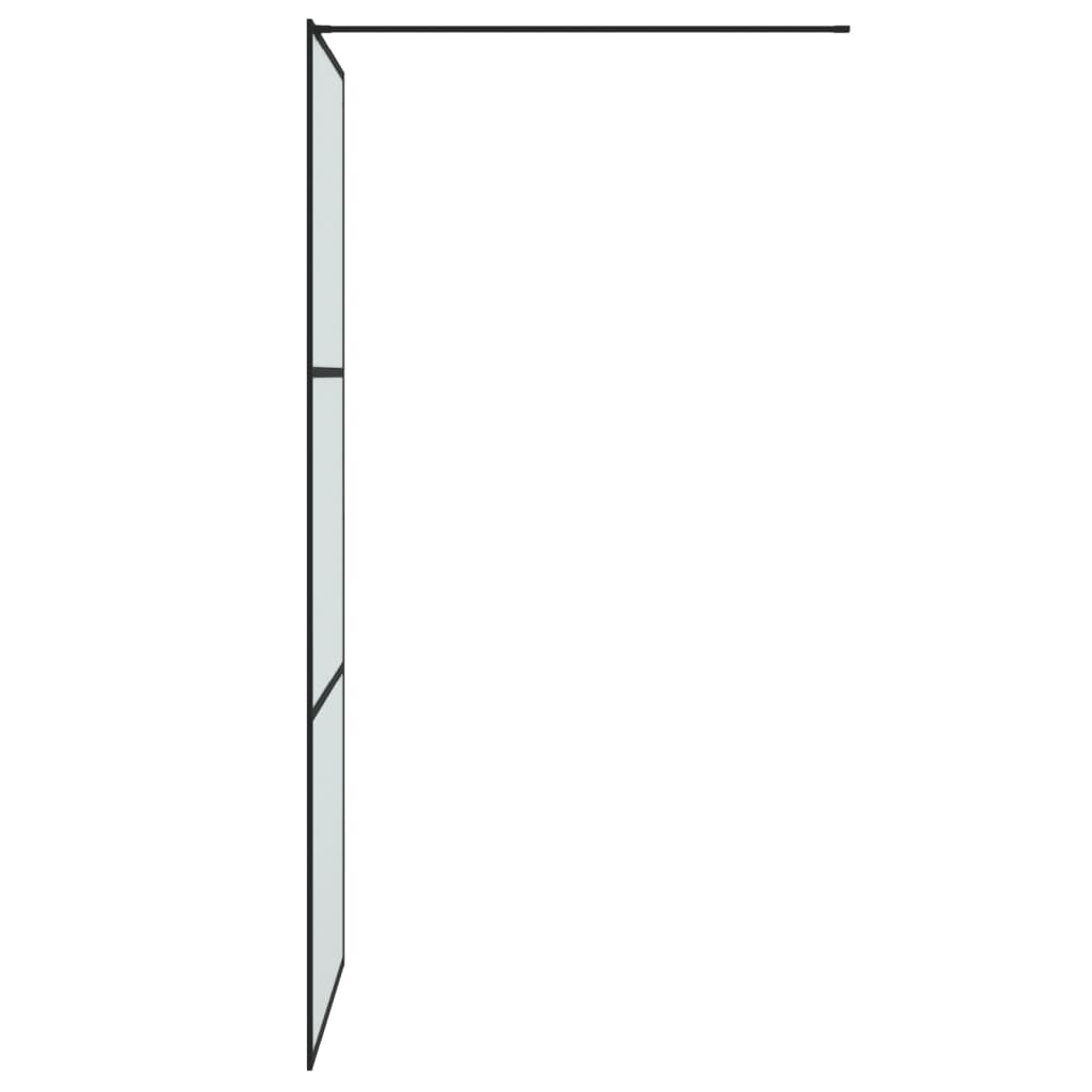 vidaXL Duschwand für Begehbare Dusche Schwarz 80x195 cm Matt ESG-Glas