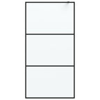 vidaXL Duschwand für Walk-In Dusche Schwarz 100x195 cm ESG Mattiert