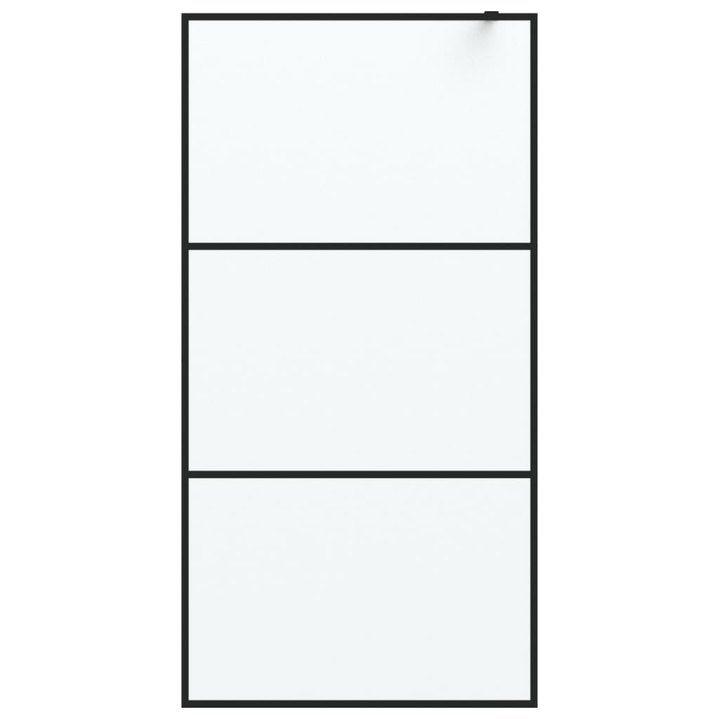 vidaXL Duschwand für Walk-In Dusche Schwarz 100x195 cm ESG Mattiert