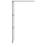 vidaXL Duschwand für Walk-In Dusche Schwarz 100x195 cm ESG Mattiert