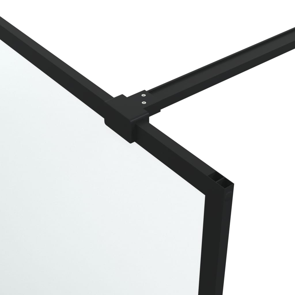 vidaXL Duschwand für Walk-In Dusche Schwarz 100x195 cm ESG Mattiert