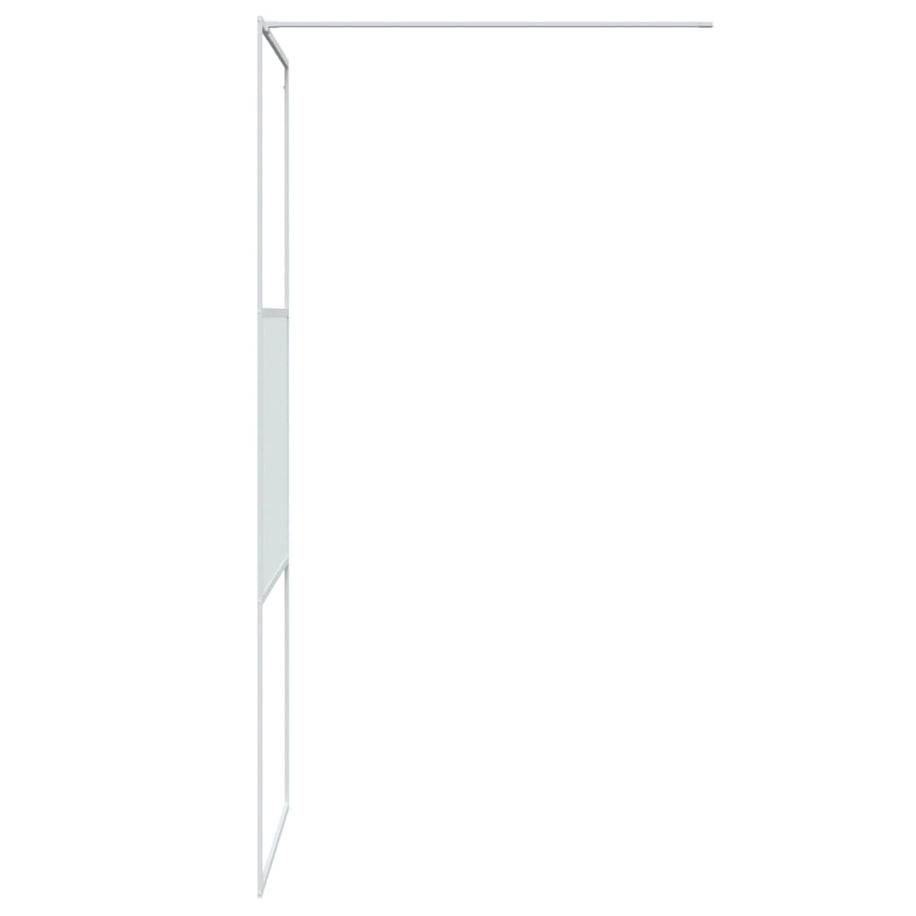 vidaXL Duschwand für Begehbare Dusche Weiß 80x195 cm ESG-Klarglas