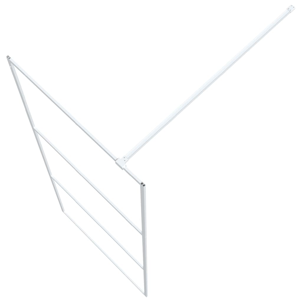 vidaXL Duschwand für Begehbare Dusche Weiß 80x195 cm ESG-Klarglas